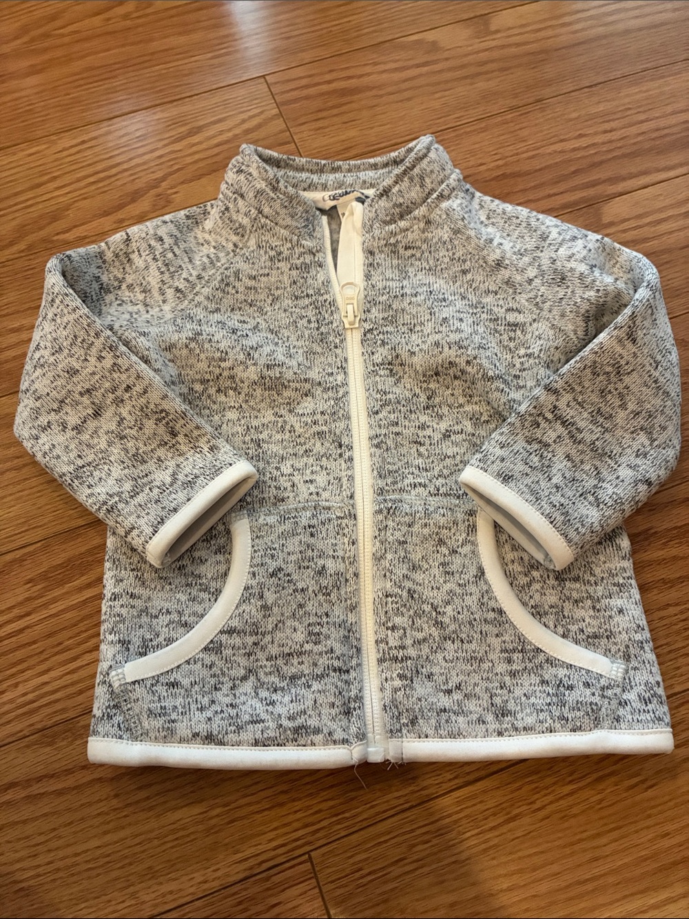 20/25$ 🧸 Toddler Heather Gray Zip-Front Knit Jacket - (Brand Unspecified)